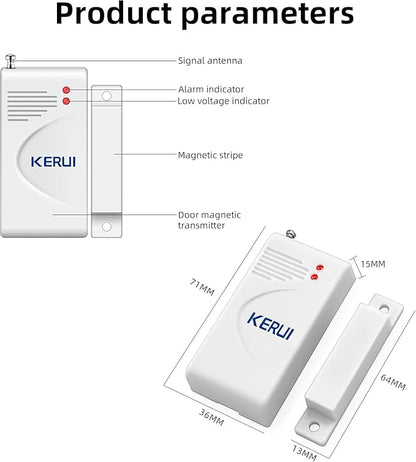 WiFi Home Alarm System, Wireless Alarm Security System with Loud 120dB Window Door Alarms Sensor, Remote Control WiFi Siren for Shed Garage