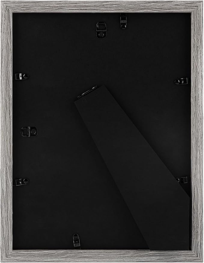 Golden State Art, 9x12 Picture Frame with Mat for 6x8 - High Definition Glass Wall Mounting Horizontal Vertical Display (Gray, 1 Pack)