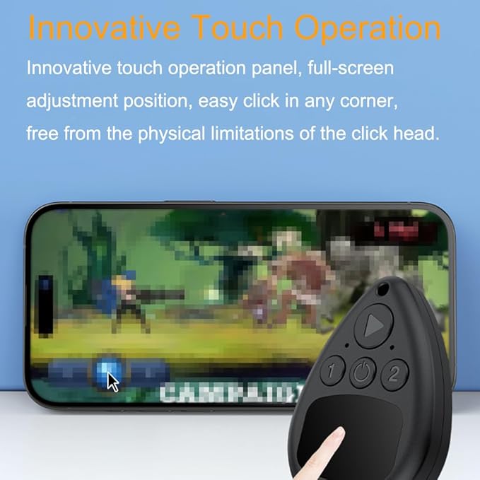 Wireless Mobile Phone Screen Auto Clicker – Adjustable Speed, Silent Operation, No Root Required – Auto Touch Clicker for Android & iOS Devices, Game & App Automation Tool by BLUECC (1 dragging 2)