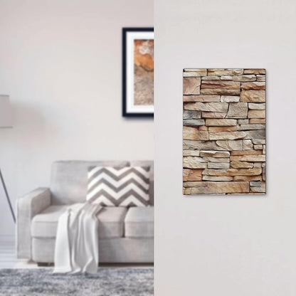 Light Switch Cover Plate Stone Textured Brown Brick Natural Stone 1 Gang No Device Blank Electrical Wall Plates Faceplate Decorative Switch Plate For Farmhouse Cabin Decor