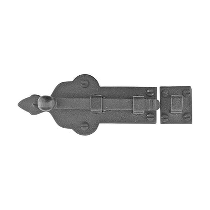 Renovators Supply Manufacturing Slide Bolt Latch 3 3/4 in. Black Wrought Iron Ball Tip Style Slide Bolt with Mounting Hardware Pack of 2