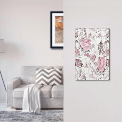 Light Switch Cover Plate Modern Watercolor Flower Pink White Wildflower 1 Gang No Device Blank Electrical Wall Plates Faceplate Decorative Switch Plate for Bedroom Home Decor