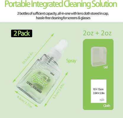 2 Pack Electronic Screen Cleaner Spray, Hatstart Cell Phone Touch Screens Cleaning for TV Laptop Computer Tablet PC LCD Flat Screens and Car Display, Compatible with iPhone iPad MacBook Pro, Green