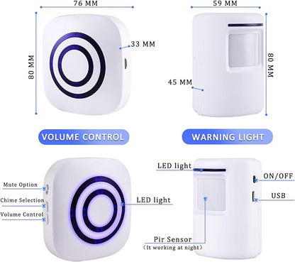 Motion Sensor Alarm System, Wireless Home Security Driveway Alarm Indoor, Motion Detector Alert with 2 Sensor and 1 Receiver -38 Chime Tunes