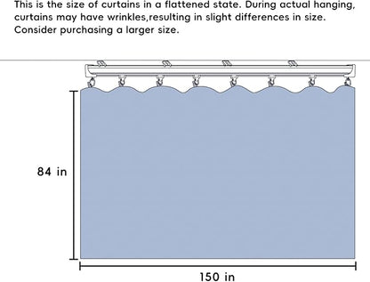 Room Divider Ceiling Mounted Curtains Track Sets Extra Wide Blackout Curtain Flexible Tracks for Bedroom Privacy Partition Separator, 1 Panel Beige Drape and White Rail, W12.5 x H7ft