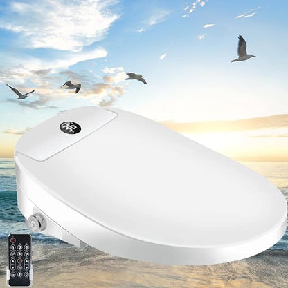 Electric Bidet Toilet Seat, Auto Open/Close Lid & Seat with Radar Sensor, Unlimited & Filtered Warm Water, 8 Modes Spa Wash, Warm Air Dryer, Heated Seat, 10-year warranty. (TB-51E, Round)