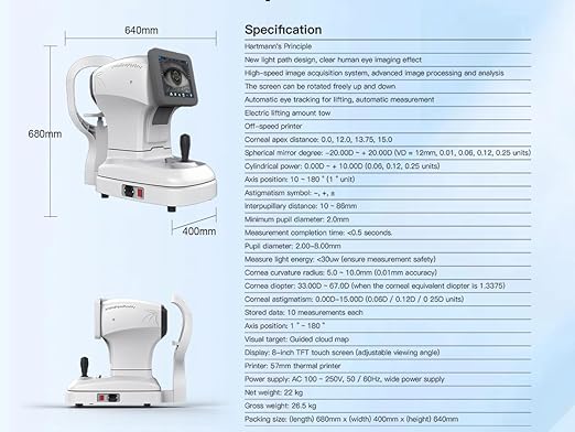 Autorefractor Refractometer Auto Refractor Optometry Ophthalmic Instrument ARK-4000 Autorefractor Keratometer CE Certification
