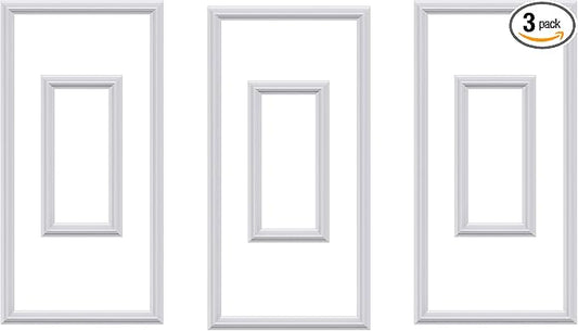 3 PCS Premade Wainscoting Panels Accent Wall Panels for Interior Wall Decor Easy DIY Build and Batten Chair Rail & Picture Frame Door Decor(12 x 24 + 6 x 12in)