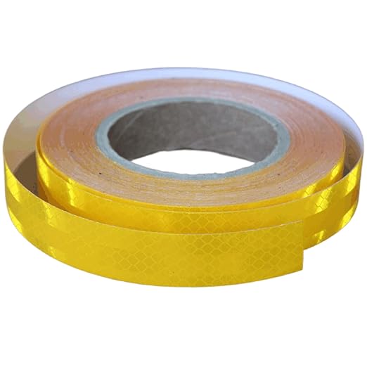 Non Fading Reflective Tape Yellow Outdoor Waterproof 1 inch, High Visibility Warning Industrial Marking Tape, Safety Stickers (68 feet)