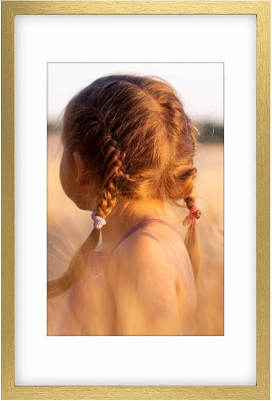 Golden State Art, 16X24 Picture Frame with Mat for 12X18 - High Definition Glass Wall Mounting Horizontal Vertical Display (Gold, 1 Pack)