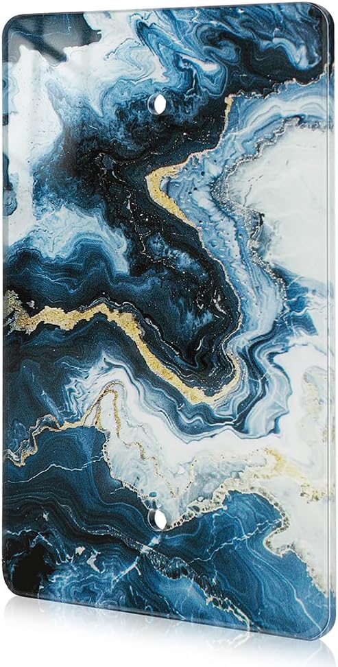 Luxurious Blue and Gold Marble Luxurious Blue and Gold Marble Acrylic Wall Plates Blank Wall Plate Light Switch Cover Plate Blank Wall Plate Decorative Acrylic Light Switch Cover