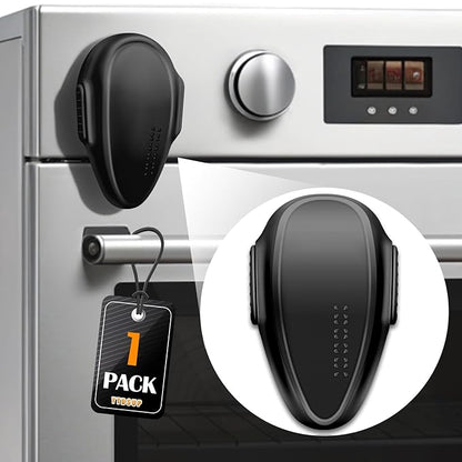 Oven Lock Child Safety (1 Pack), Cabinet Lock Baby Proofing, Baby and Child Proof Lock for Drawer Oven Stove Door, Upgrade Heat-Resistant Material, Easy to Install - Black