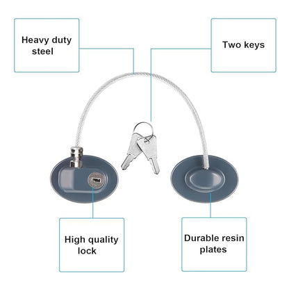 Hotop 4 Pack Cabinet Locks with Keys Mini Fridge Refrigerator Locks for Kids Toddlers Self Adhesive Child and Baby Proofing Safety for Deep Freezer Drawers Doors Latch(Gray)