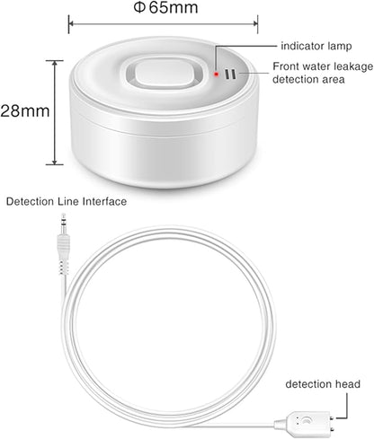 WiFi Water Leak Detectors for Home with Tuya APP Push and 100dB Sound Alarm, Suit for Warehouse, Basement, Kitchen, Laundry Room, Compatible with Alexa&Google Assistant (Support WiFi 2.4G)