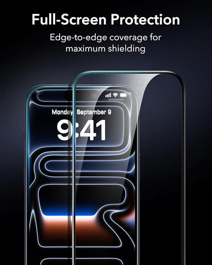 ESR 3 Pack 9H+ Glass for iPhone 17 Pro Max Privacy Screen Protector, [Military Grade Shatterproof & Highly Durable] Armorite Anti-spy Tempered Glass with UltraFit Tray