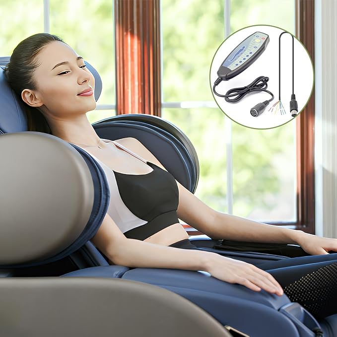 8 Female Pin Hand Remote Control for Massage Power Lift Recliner Chair DN-03 Heat and Vibration Controller for Sofa Chair with 30 in Length Extension Connection Cord Cable 12VDC