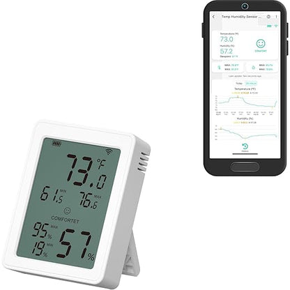 YoLink Indoor Thermometer Hygrometer YS8023 with LCD Comfort Display, Magnetic Mount for Kitchen Use, Max/Min Tracking, LoRa, 5-Year Battery, Alexa/IFTTT – Hub Required