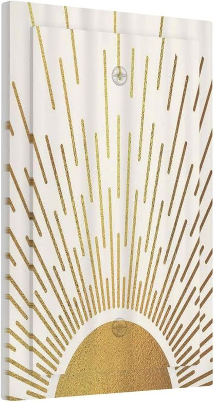 Decorative Light Switch Cover Plate Boho Mid Century Gold Sun Sunbeams 1 Gang No Device Single Blank Outlet Covers Wall Plates for Electrical Outlets Faceplate for Bedroom Home Decor
