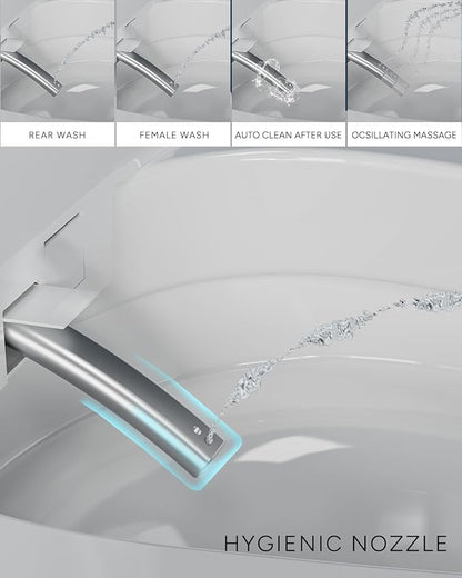 CANEST Smart Toilet, Smart Toilet with Bidet Built in, Pump-assisted Flush, Foot Sensor Operation, Warm Water, Heated Seat, Air Dryer, Digital Display (TC-100GE)