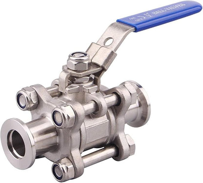 SHERICH Vacuum KF50 Ball Valve 304 Stainless Steel Clamp High Vacuum Fast Ball Valve Blue Handle With Locking Device (KF50)