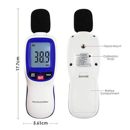 Decibel Meter Data Logger Bluetooth Sound Decibel Meter, Compatible with Smartphone for App Data Records 30dB to 130dBA Sound Level Meter Portable SPL Meter for Classroom Home Office