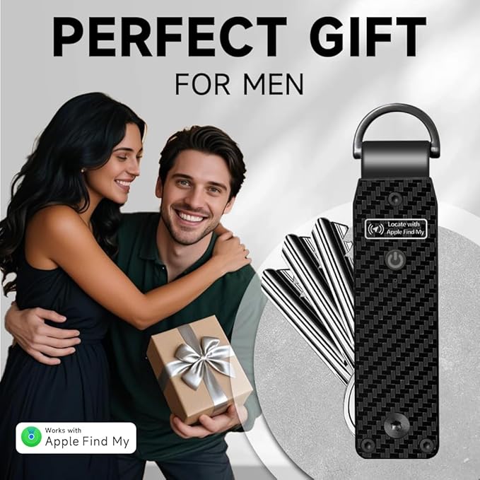 Key Organizer Men's Keychains with Smart Tracker, Key Finder, Compact Key Holder -Minimalist Key Case Metal Car Key Chain