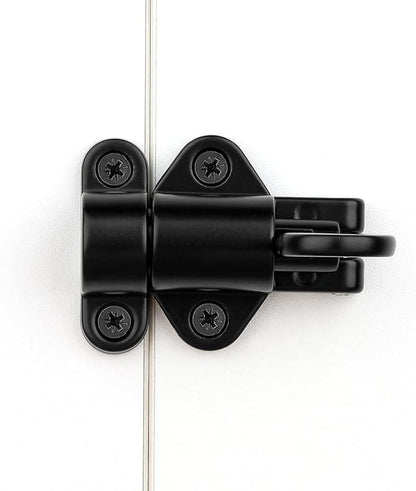 7 Packs Self-Closing Latches，Black Spring Door Lock，Resilient Bolt Latch Aluminum Alloy Safety Automatic Spring Barrel Slide Door Lock with Screws,Used for Gate,Window and Cabinet etc