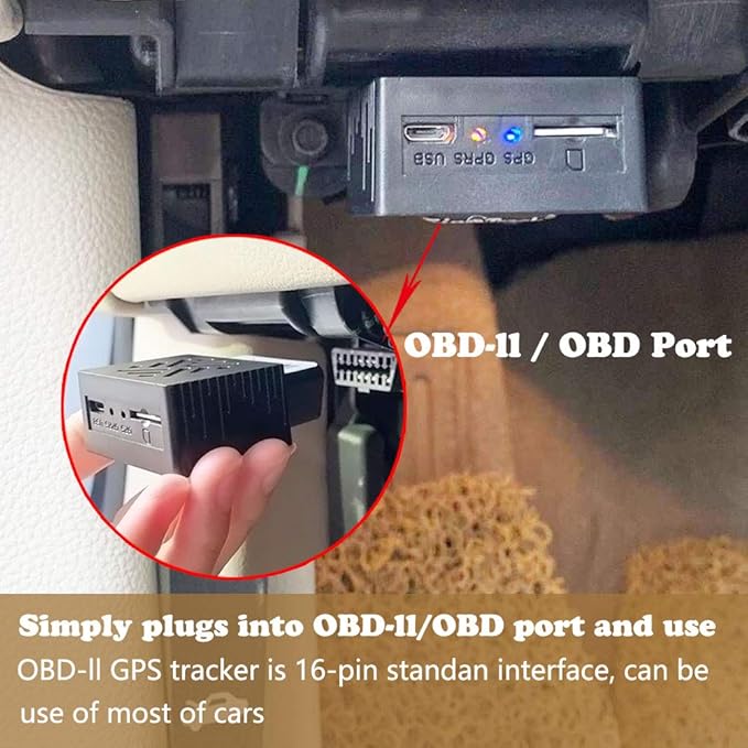 SinoTrack 4g GPS Vehicle Device Tracker, Real-Time OBD Car GPS Tracking Locator, Mini OBD II Vehicle Tracker for Car, Taxi and Truck, Tracking System No Subscription