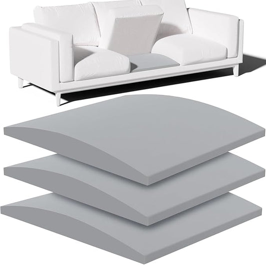 Couch Cushion Support, Sofa Cushion Support for Sagging Couch Seat, Couch Replacement Insert, 20"x20"x2", High Density Foam Furniture Seat Sagging Repair, Trapezoid 40D, Grey Set of 3