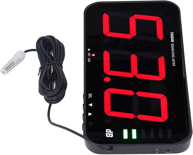 Wall Hanging Sound Level Meter, 30-130 DB Decibel Meter Sound Level Reader 13in Digital Screen Noise Monitoring Device for Office