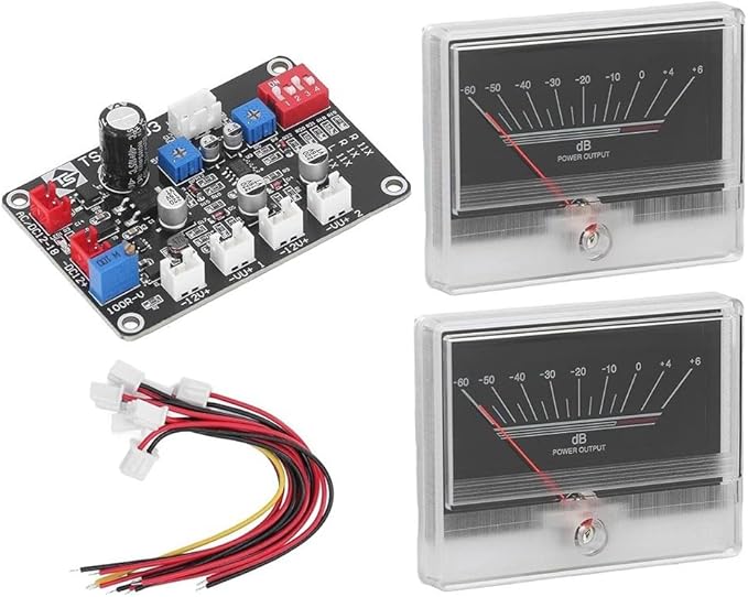 Power Amplifiers VU Meter with Driver Board Kit Backlit Audio Level Indicator 2 Analog Meters VU Meter Audio Level Panel Indicator 960uA Sensitivity