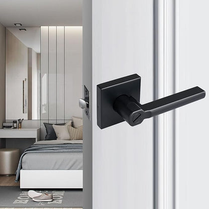 Privacy Door Lever, Heavy Duty Bathroom Bedroom Handle Lock, Keyless Interior Knobs, Matte Black, Reversible for Right&Left Handed, 10Packs