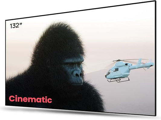 AWOL VISION Ambient Light Rejecting (ALR) Projector Screen for Ultra Short Throw(UST) Projector, 132" Fixed Frame, 80% Picture Quality Improved, 95% Celling Light Rejecting, Active 3D - C132