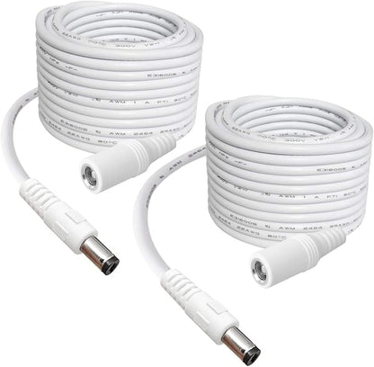 SIOCEN 2-Pack 10FT DC Power Extension Cable,5.5mm x 2.1mm Extension Cord,12v Extension Cord for Security Camera CCTV IP,Router,LED Strip,5V 9V 24V 12 Volt Male to Female Plug Supply Adapter Power Cord
