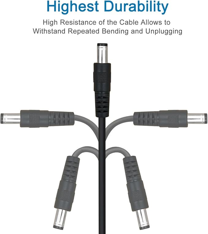 SIOCEN 2-Pack 10FT DC Power Extension Cable,5.5mm x 2.1mm Extension Cord,12v Extension Cord for Security Camera CCTV IP,Router,LED Strip,5V 9V 24V 12 Volt Male to Female Plug Supply Adapter Power Cord