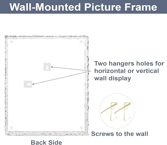 8x10 Picture Frames, Refined Crystal-Clear Acrylic Photo Frame, Wall & Tabletop Display Frames, Modern Floating Style for Home Office Decoration, Transparent (1 Pack)