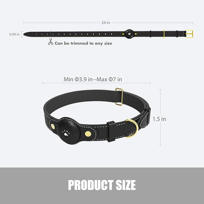 GPS Tracker for Dogs – Smart Dog Collar & Pet Tracker with Real-Time Location, No Monthly Fee, Unlimited Range (iOS Only) – Fits Small to Large Dogs(Locator Included) (Black)