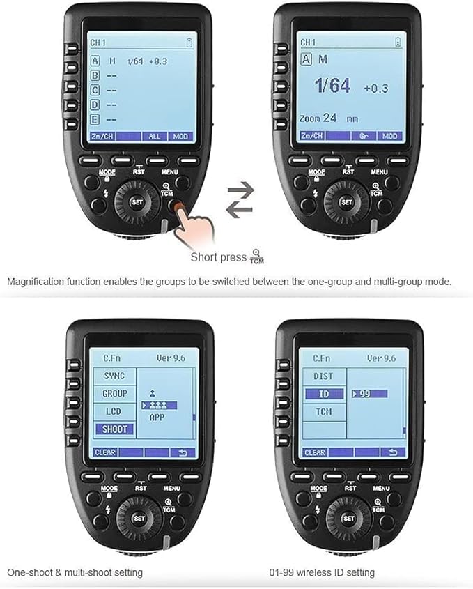 Godox XPro-S Compatible for Sony TTL Wireless Flash Transmitter Trigger 1/8000s HSS TTL-Convert-Manual Function Large LCD Screen Slanted Design 11 Customizable Functions 5 Dedicated Group Buttons