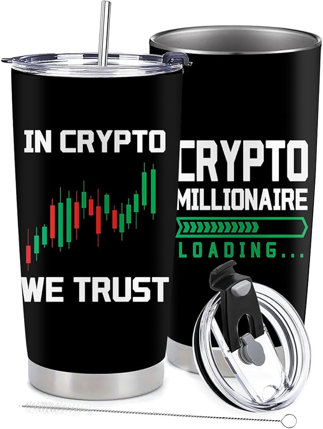 Crypto Gifts for Men - Crypto Stainless Steel Vacuum Insulated Tumbler 20 Oz