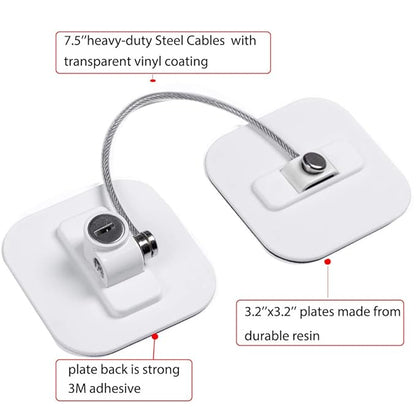 Fridge Lock,Refrigerator Locks,Freezer Lock with Key for Child Safety,Locks to Lock Fridge and Cabinets,White Fridge Lock