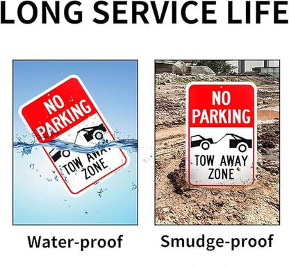 Large No Parking - Tow Away Zone Sign, 18"x 12" .040 Aluminum Reflective Sign Rust Free Aluminum-UV Protected and Weatherproof