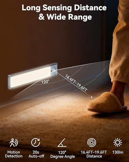 Under Cabinet Lighting Wireless with Remote, Rechargeable Under Cabinet Lights with Charging Station, 14 Inch Motion Sensor Light Indoor, 3 Color Temps & Dimmable for Kitchen, Closet, Hallway, 3-Pack