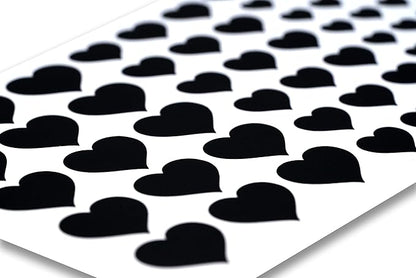 BLOCKED Stackable Webcam/Camera Vinyl Covers | 57 Low-Tack Restickable Webcam Sticker | 3-Sizes | Black 57-Pack Hearts (Muted Matte)