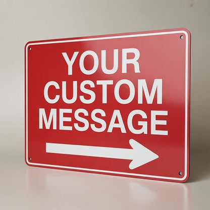 Custom Metal Left or Right Arrow Sign – 18x18 Inches Rust Free .040 Aluminum, Fade Resistant, Personalized Outdoor Sign for Business Workplace Office Home