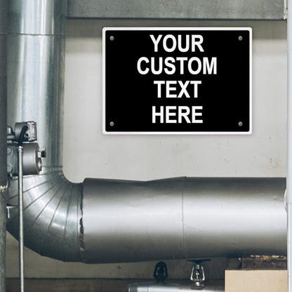 Aluminum Weatherproof Metal Sign Multiple Sizes Custom Personalized Text Here Black White Traffic Regulation Horizontal Street Signs 14x10Inches