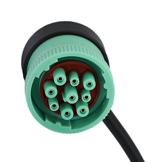 J1939 OBD2 Adapter Cable Fits Truck Diagnostic Scanner/Code Reader, 9 Pin to OBD2 16 Pin Connector, J1962-J1939 for Cummins Diesel Engine, Fit for Truck ELD and GPS Tracker