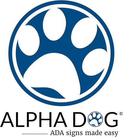 ALPHA DOG SIGNS Corridor Projecting Hallway Bathroom Sign, Left Arrow, 4"x12" Double Sided, Indoor/Outdoor, Easy Install, Durable Business Wayfinding Plaque, USA-Made (White)