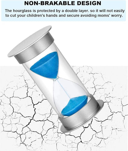 Sand Timer 2 Minute Hourglass, Plastic Sand Clock 2 Minutes, Large Sand Watch 2 Minutes, Hour Glass Sandglass Timer for Kids, Games, Classroom, Decoration, Toothbrush Timer (2 Min, Blue Sand)
