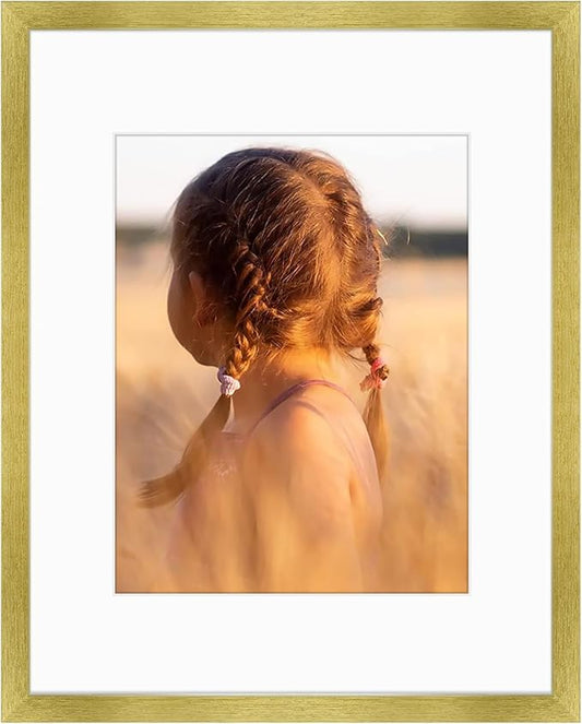 Golden State Art, 16x20 Picture Frame with Mat for 11x14 - High Definition Glass Wall Mounting Horizontal Vertical Display (Gold, 1 Pack)