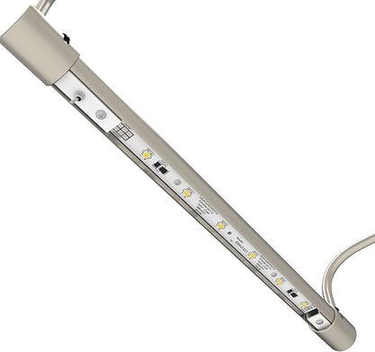 Cocoweb 12 Inch Tru-Slim Satin Nickel Picture Light - LED, 2700K, Adjustable Arm, Plug-in, Toggle Switch, Sleek and Compact Design